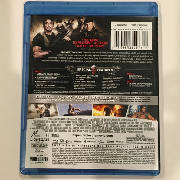 Lionsgate THE EXPENDABLES Blu-Ray & DVD Set - Picture 2 of 6